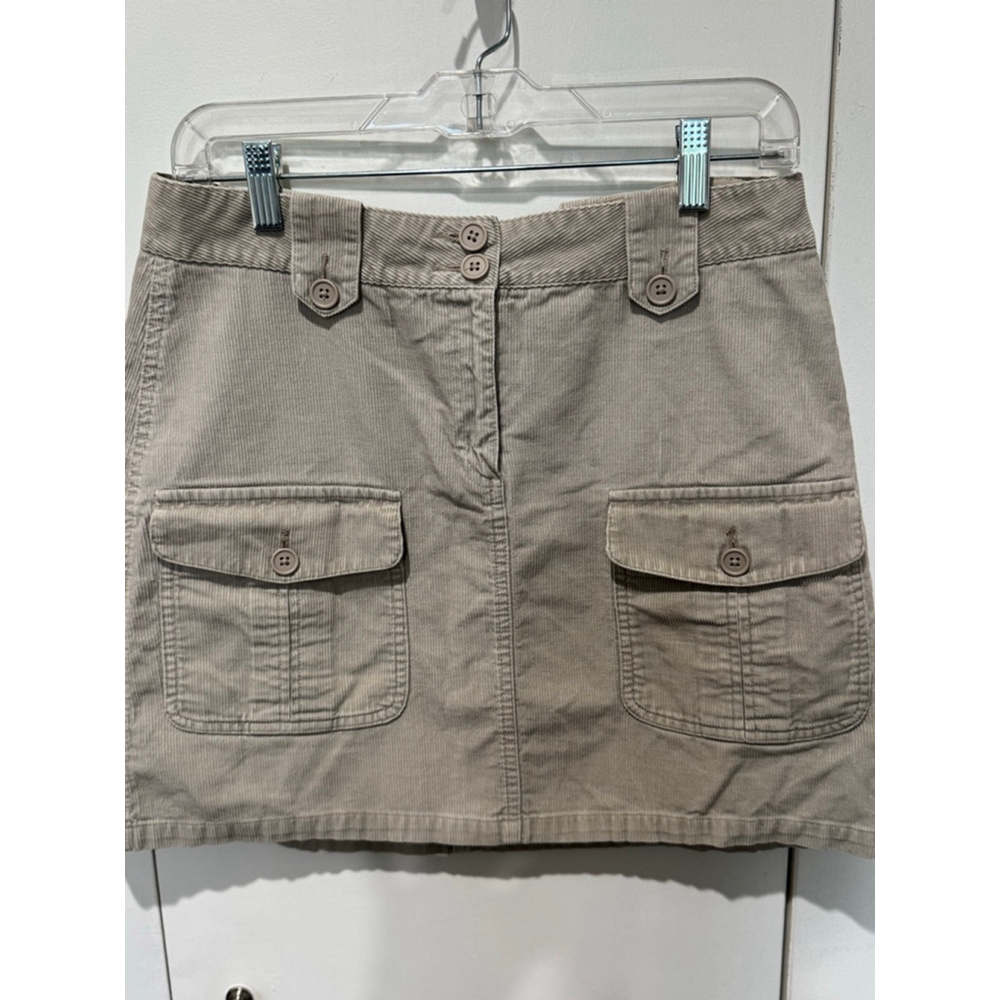 Women's Bass Beige Corduroy cargo pocket Mini Skirt Size 6